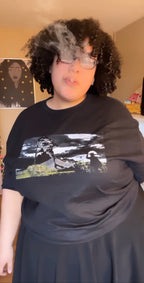 Lowkey Logo T worn by model, candlelight