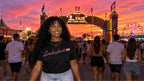 PINK PANTHER worn by model at fair at sunset